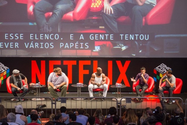 Painel do filme Original Netflix, The Ridiculous 6 na Comic Con Experience 2015. (Foto: Henrique Manreza)